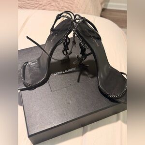 Saint Laurent Black Strappy Heels